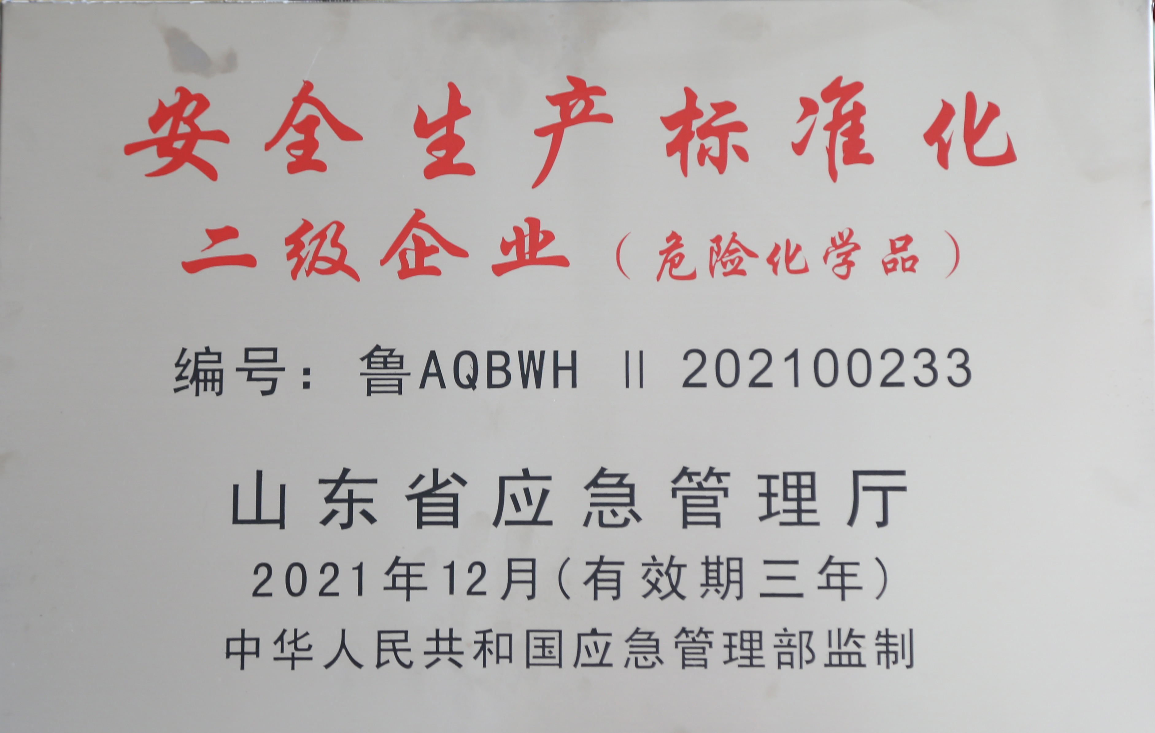 安全生產標準化二級企業